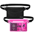 Waterproof Sling Shoulder Bag for Women Men (Black + Pink)