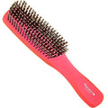 GION1R Neon Red 7.75 inch Gentle Touch Detangler Hair Brush for Men and Women. Soft Bristles for Sensitive Scalp. Wet and Dry for all Hair Types. Scalp Massager Brush Stimulate Hair Growth (Large / Red)