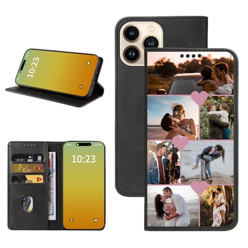 Custom Wallet Phone Case for iPhone 14 Pro (iPhone 14 Pro / Black-E)