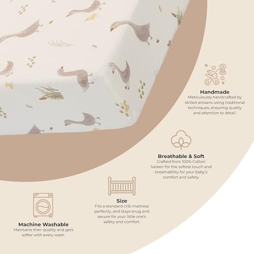 Charlie Farmhouse Goose Crib Fitted Sheet (Farmhouse Goose)