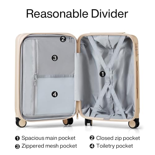 24 Inch Expandable Medium Checked Luggage with 8 Spinner Wheels (24 Inch EXT / Cuba Sand)