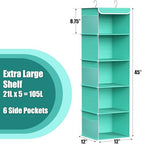 5 Shelf Hanging Closet Organizer (5 Shelf / Turquoise)