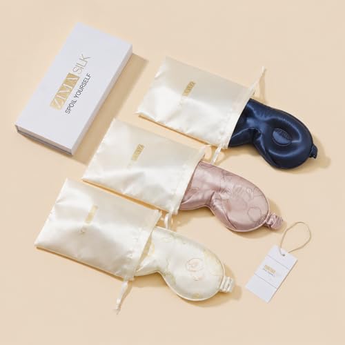 Adjustable 3D 22 Momme 100% Mulberry Silk Sleep Mask (Pink - Fruit Line Art / 1 Count (Pack of 1))
