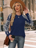 Womens Tops Long Sleeve Shirts Sweaters for Women Fall Teacher Outfits (Small / Blue Apricot)
