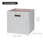 Collapsible Storage Bins (13×13×13/4pcs / Woven Gray)