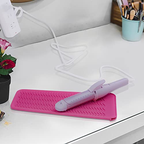 Silicone Heat Resistant Mat Pouch for Hair Straightener (1 Pack / Pink)