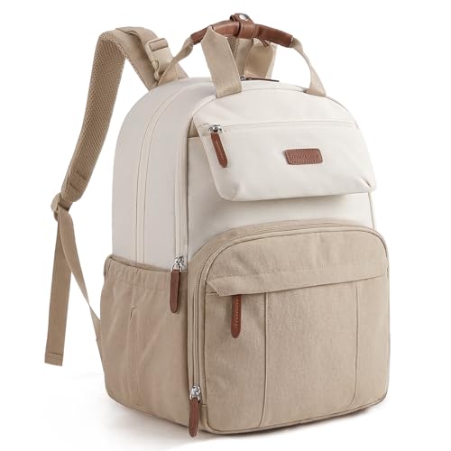 Diaper Bag Backpack Travel Baby Bag with Changing Pad for Mom Dad (1-khaki-beige / Classic Flap Style)