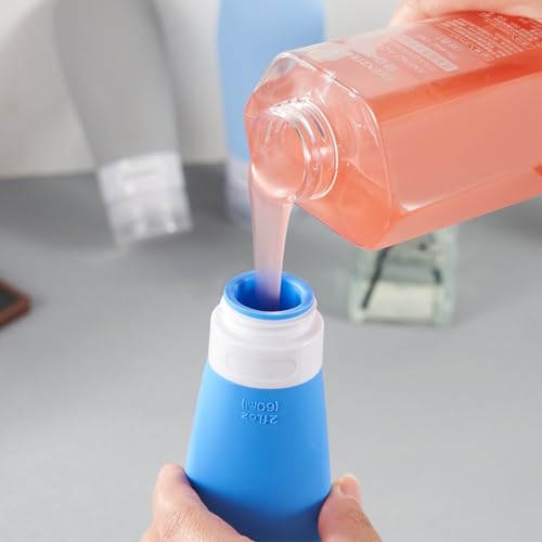 Travel Bottles for Toiletries (Blue 2oz / 2 Ounce)