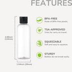 3.4 oz Travel Bottles for Toiletries (Clear)