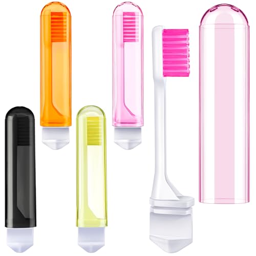 4 Pcs Travel Toothbrush Mini Foldable with Case (Honey Color)
