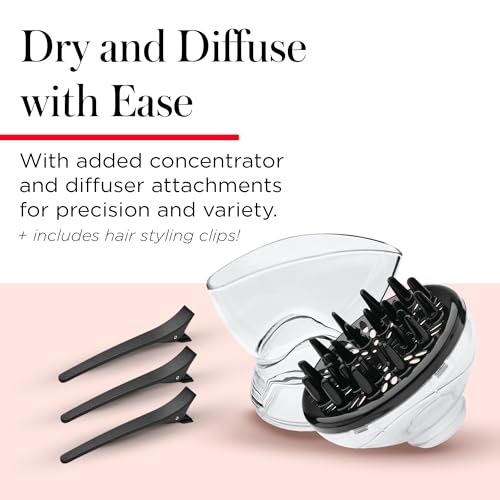 Infrared Ionic Hair Dryer with Diffuser & Concentrator (Full Size)