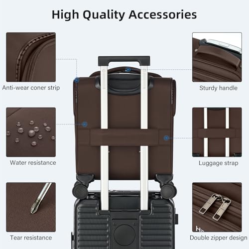 16 Inch Underseat Mini Carry On Luggage with Spinner Wheels (Underseat 16-Inch / Coffee)