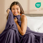 Fleece Blanket Luxury Microplush (Twin/Twin XL / 15 - Eggplant)