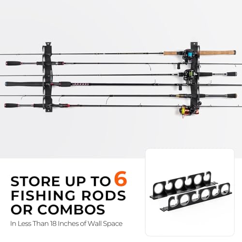 Horizontal Fishing Rod Holder (V6-1 Pack-Gray)