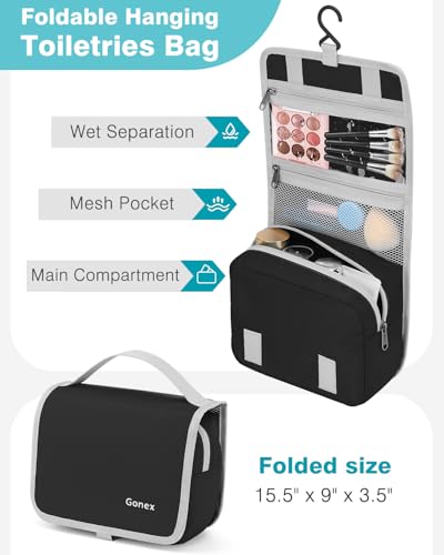 10 Piece Compression Packing Cubes with Travel Organizer Set (10-Black / 10 Set)