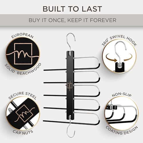Pants Hangers Space Saving (Black / 1 Pack)