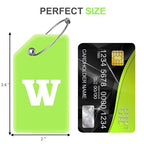 8 Pack Initial Luggage Tags for Suitcases Airplane Travel Essentials (Green / Letter W)