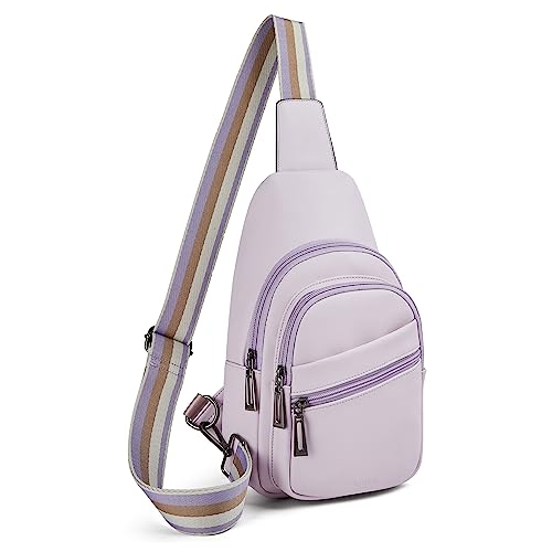 Sling Bag Crossbody Bags for Women Small Cross Body Bag Fanny Packs Chest Sling Purse for Daily Travel Leisure Sport (Purple)