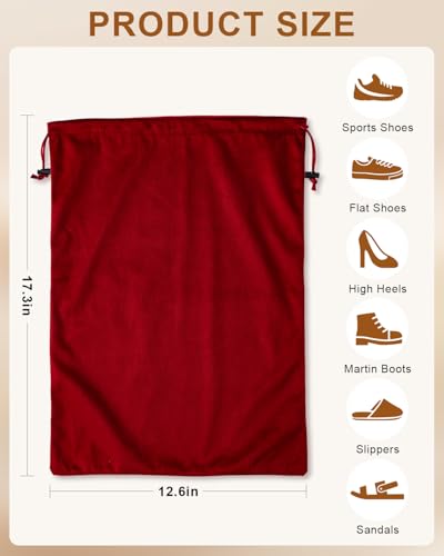 4 Pcs Shoe Bags for Travel (Rio Red / 17.3"x12.6")