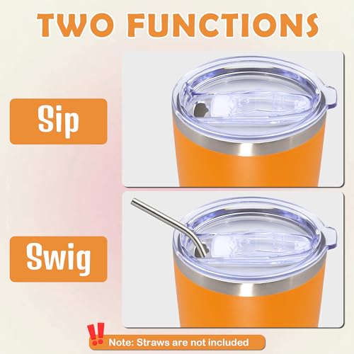 20oz Tumbler Stainless Steel Tumbler Coffee Tumbler with Lid Orange (Orange)