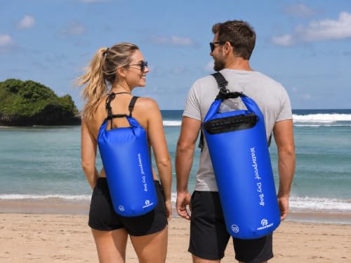 Waterproof Dry Bag with Double Zip (10L / Without Window / Navy Blue)