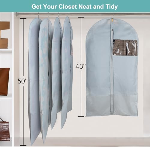 Dress Bags for Gowns Long (24" x 65" 2 Pack / Gray)