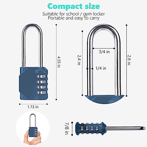 CL21BG 2.6 Inch Long Shackle Combination Lock (Blue-Gray (L) *1)