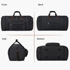 60L Canvas Duffle Bag for Men (Black / 60L)