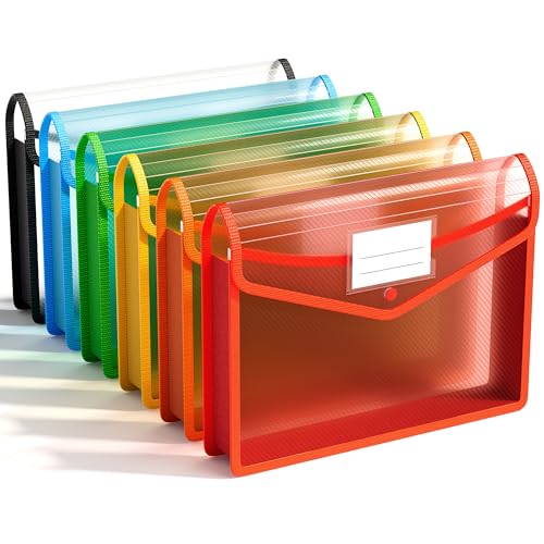 6 Pack Plastic File Folder (6 Pack Black+blue+green+yellow+orange+red)