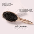 Finish & Shine Boar Bristle Brush for Detangling & Smoothing (Regular / Gold)