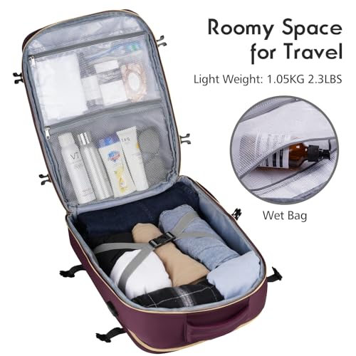 Large Travel Backpack Women (17.3 inch / Dark Purple)