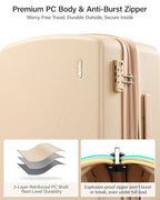 Carry on Luggage Airline Approved 20" Expandable Hardside Suitcase (Cuba Sand / 20 Inch EXT)