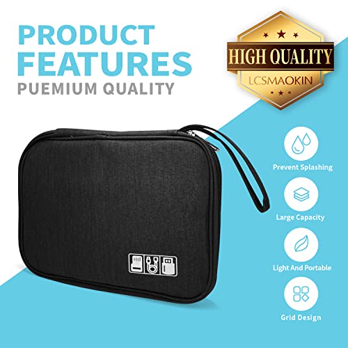 Portable Electronic Organizer Case (A-Black Set / Single Layer)