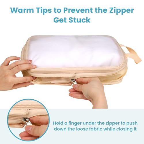 Mesh Compression Packing Cubes (09 Khaki / 6-Piece Set)