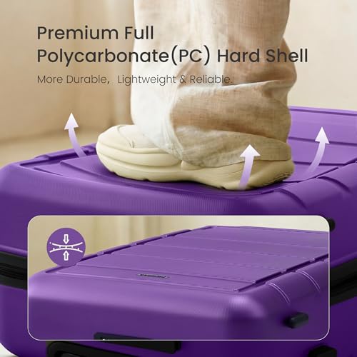G Series Luggage set 4pcs (Purple / 4-Piece Set (16/20/24/28in))