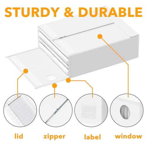 3 Pack Bed Sheet Organizers and Storage (3 Pack / White)