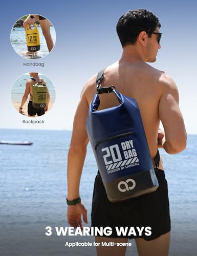 Dry Bag Waterproof Backpack with Phone Pouch 5L (Navy Blue / 10L)