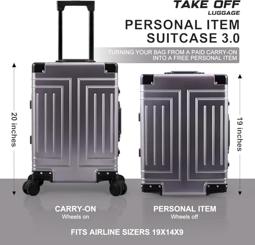 All Aluminum Magnesium Carry On Luggage (grey / 20 inch + 26 inch)