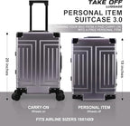 All Aluminum Magnesium Carry On Luggage (grey / 20 inch + 26 inch)