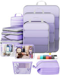 11 Set Compression Packing Cubes for Travel Essentials (Light Purple / 11 set)
