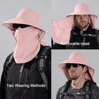 Sun Hat for Men Women with Neck Flap (6 3/4-6 7/8 / 1pack-style2-pink (With Face Cover))