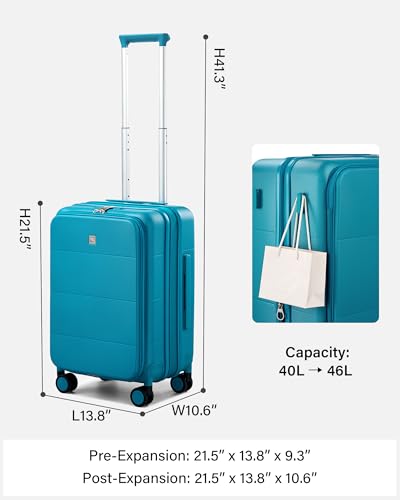 Hardside Expandable Carry On Luggage (Caribbean Blue / 20 Inch EXT)