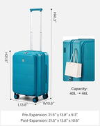 Hardside Expandable Carry On Luggage (Caribbean Blue / 20 Inch EXT)