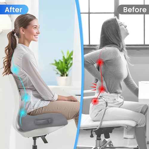 Ergonomic Seat Cushion (Light Gray / Large)