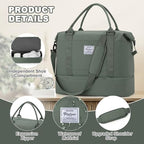 Travel Duffle Bag Expandable Overnight Foldable Carry On Bags for Women (A57-Green / XX-large)