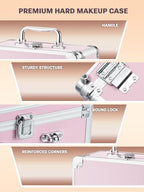Makeup Box with Detachable Magnetic LED Mirror (Icy Pink / Small)