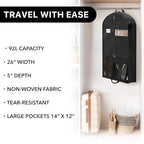43" Travel Garment Bag with Pockets (43-Inch w/ Pocket, 3-Pack, Black)