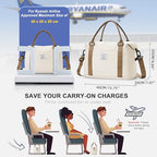 Large Travel Duffle Bag Expandable Carry On Weekender for Women 18x14x8 (A47-BeigeBrown / X-large)