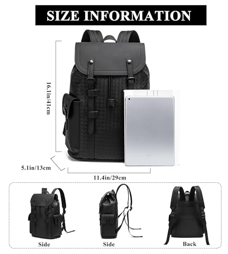 Waterproof Anti Theft Laptop Backpack for Men (A-woven Black-1)