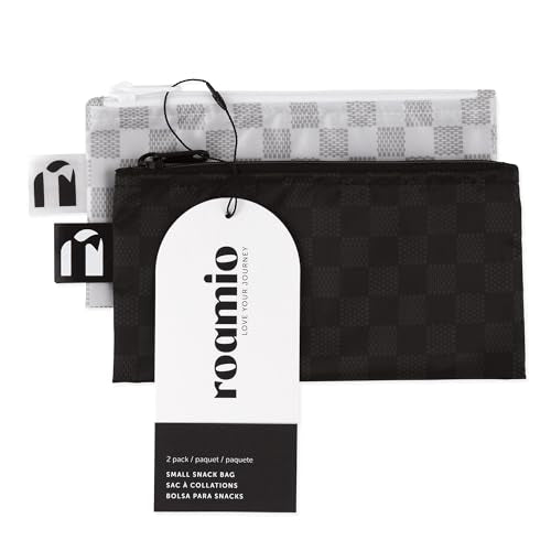 Roamio Reusable Snack Bags (C1 Black Check & Off White-Sm)